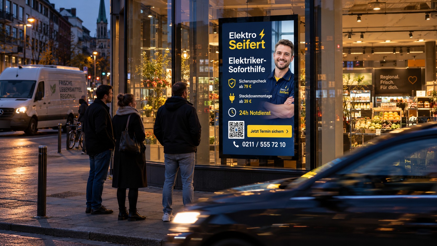 Wie funktioniert digitale Außenwerbung vor Ort?